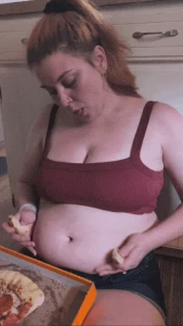 Fuck i can t believe you made me eat a whole pizza what do you mean