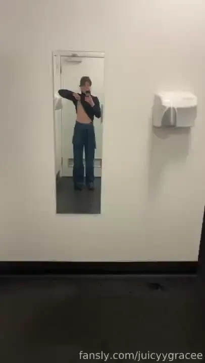 Sneaking off to the bathroom mid movie amateur flash smallboobs boobs 