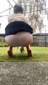 Taking my pee stain for a little walk there s nothing like peeing in