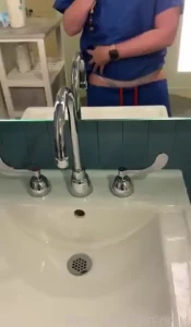 Just a little cute panty on today under my scrubs fyp nsfw scrubs