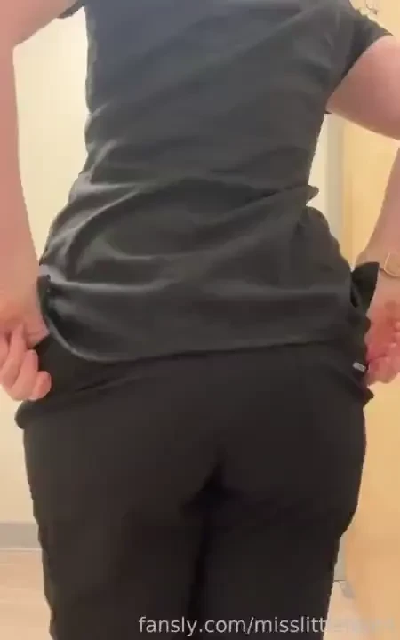 Being naughty today at work in my scrubs for you fyp tease thong ass 