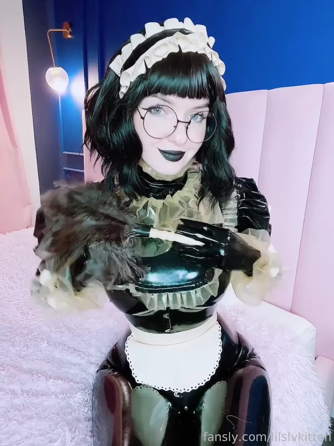 Let me clean you latex rubber fetish kinky catsuit maid 