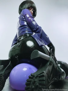 Latex rubber fetish corset gloves ass