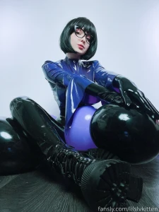 Latex rubber fetish corset gloves ass part 3