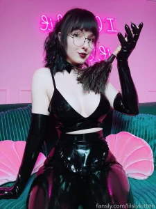Latex rubber fetish maid submissive gloves part 5