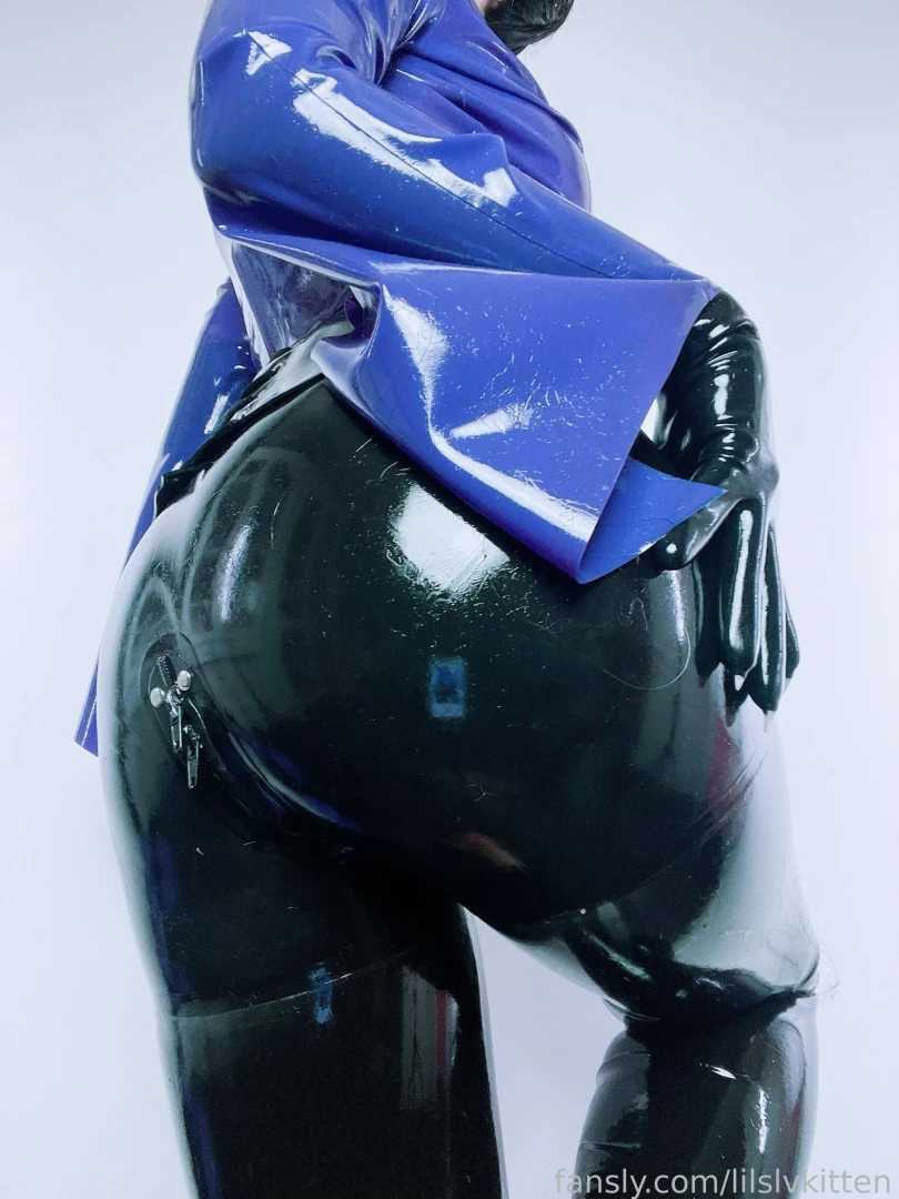 Purple mood latex rubber fetish corset gloves glasses part 5 