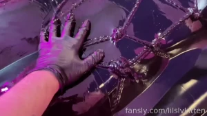 Ropes and a latex vacuum bed what could be better your latex kitten