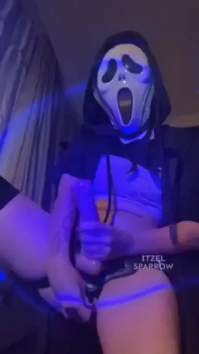 Ghostface cums on you watch my creamy juices run down my legs from my 