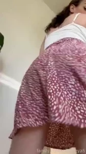 This dress feels so good to wear with no panties want a peak tease
