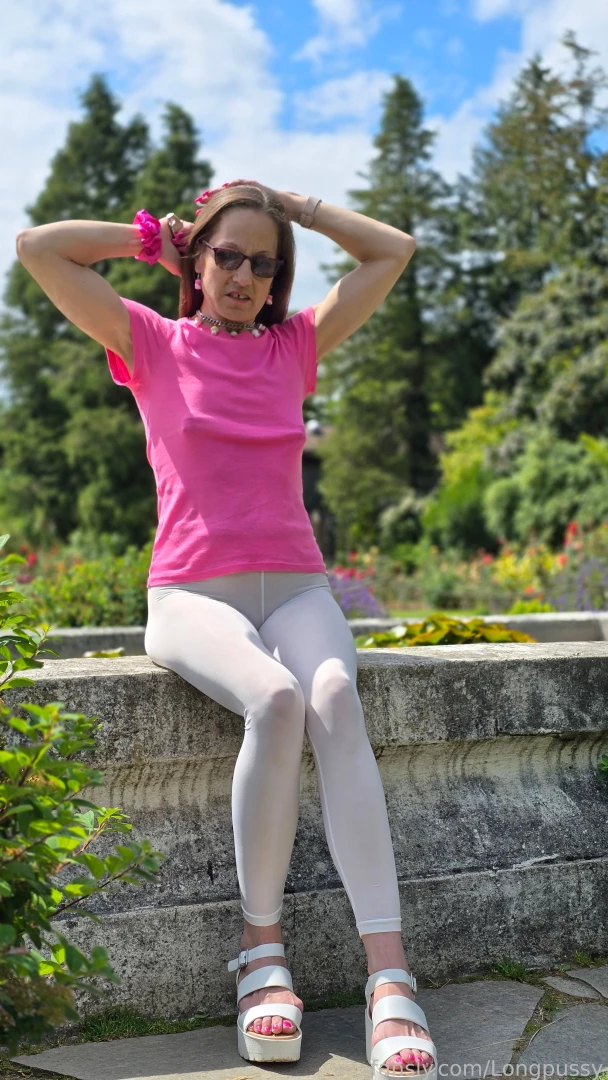 Longpussy out and about with a giant pussy buttplug and sheer pants be part 7 