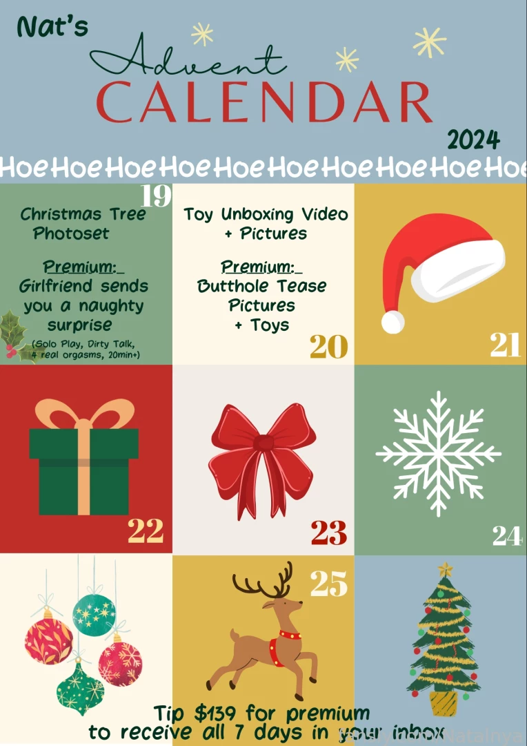 Nat s advent calendar - door 2 reveal everything will be posted and 