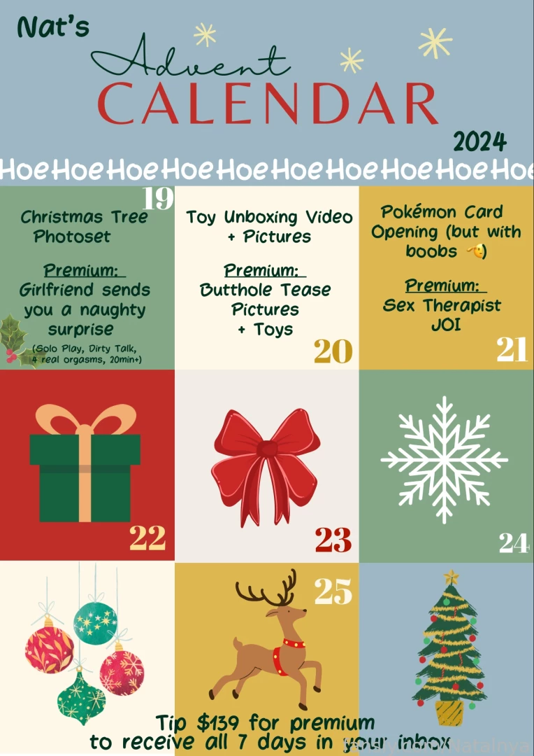 Nat s advent calendar - door 3 reveal tip 139 for premium to receive 