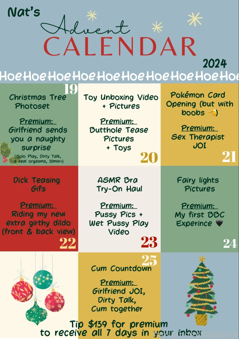 Nat s advent calendar - door 7 reveal tip 139 for premium to receive 