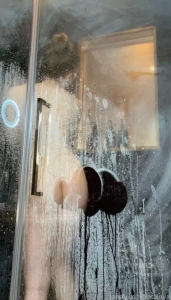 Steamy showers are fun you can leave butt stamps on the door part 1