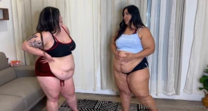 Two hot fatties stretching is definitely better than one part 20