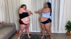 Two hot fatties stretching is definitely better than one part 3