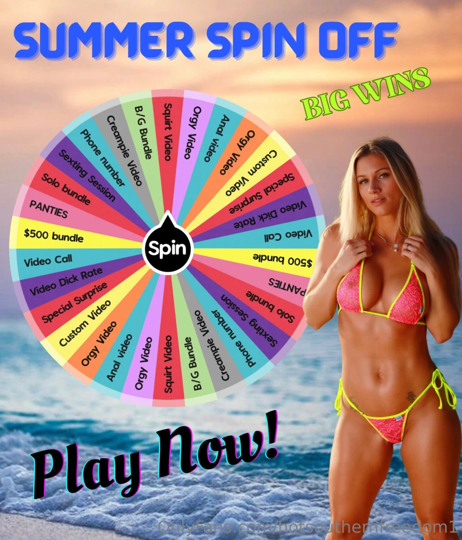Summer spin off 1 spin 10 or 3 spins 25 6 spins max per fan 