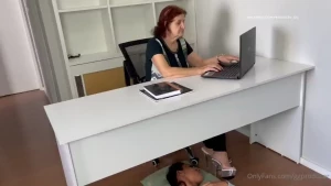 While carol does her thing on the computer the neighbor takes care of part 1