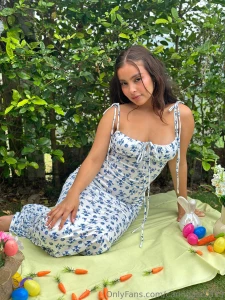 I love how the blue flowers on my dress match the sparkle in your eyes