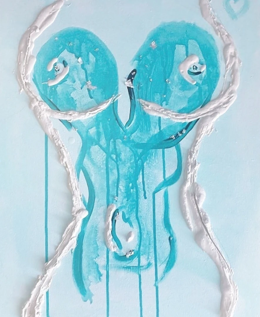 This painting is a bit special it s painted with my body - yes yes 