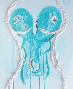 This painting is a bit special it s painted with my body - yes yes