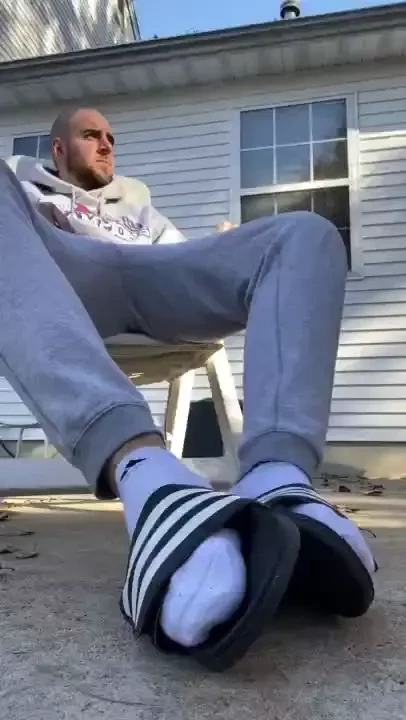 Enjoy the view at my socks and looking up at my bulge 