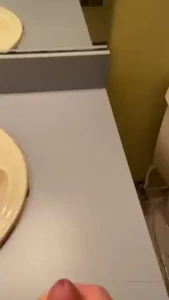 Massssive 3-day load shot against the bathroom mirror