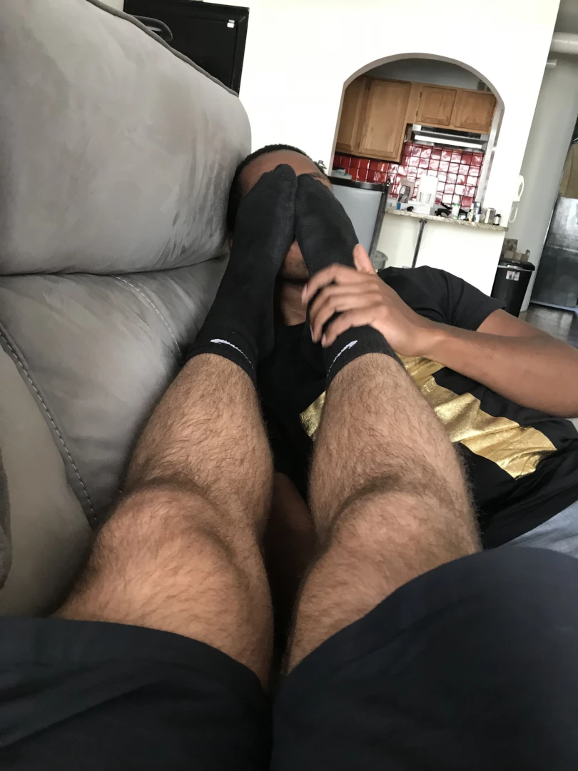 Smothered by my huge feet 