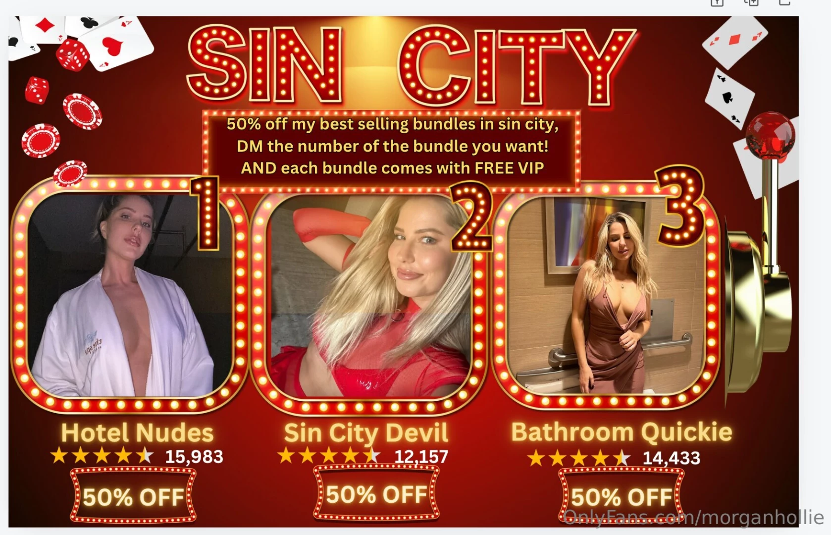 Last chance to chose one of my vegas bundles for 50 off before they re 