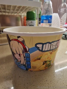 I ate a new animu cup noodle it taste very interesting it was like