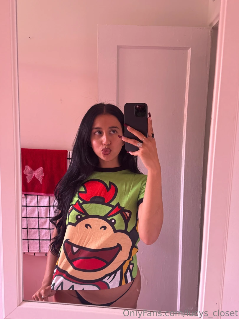 Feeling cute in my baby bowser tee that i got from nintendo world in part 1 