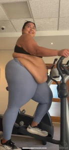 Imagine working out at the hotel gym and i waddle through the door