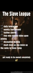 The slave league is now accepting new members limited spots so dm me