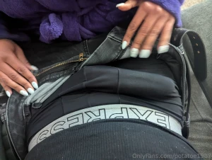 Love how her painted nails look caressing my bulge she had me leaking part 2