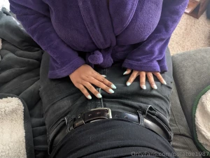 Love how her painted nails look caressing my bulge she had me leaking part 7