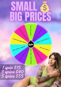 The famous spin wheel is back nbsp only 15 for 1 spin or 40 for 3