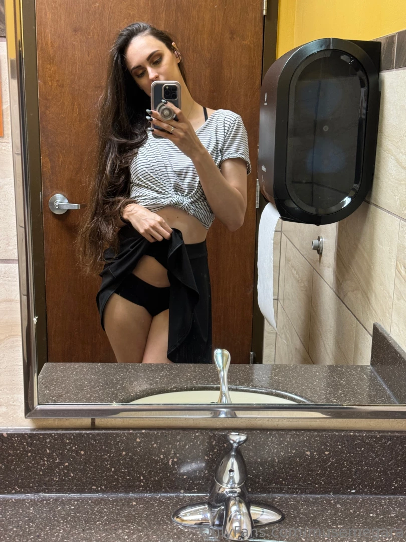Naughty bathroom pics while out having lunch and doing a little part 2 