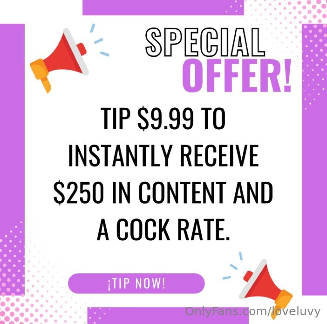 Super offer send me a tip to get this exclusive promo i ll wait for 