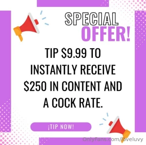 Super offer send me a tip to get this exclusive promo i ll wait for