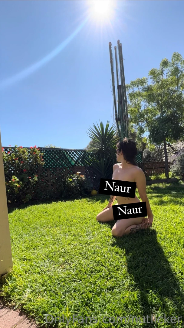 Photo set of 6 nudes in my backyard sunning my tits and ass i could 