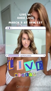 Do your homies a favor and tell them saralovexx is going live tonight