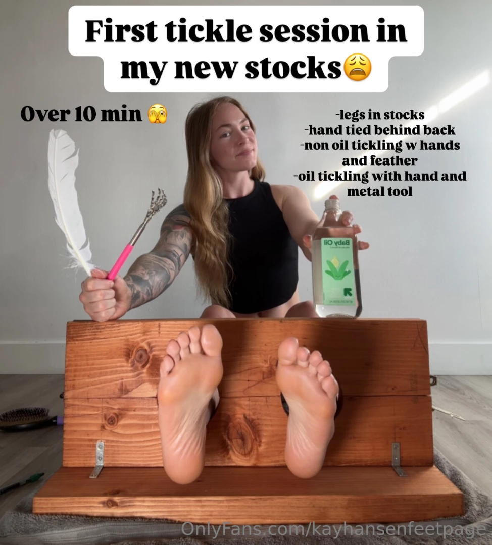 First tickle session in my new tickling stocksssss 