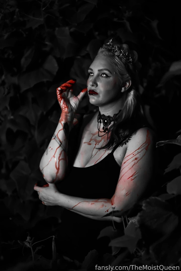 Naughty vampire queen in the woods after her meal mmmmmmm would you 