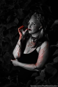 Naughty vampire queen in the woods after her meal mmmmmmm would you