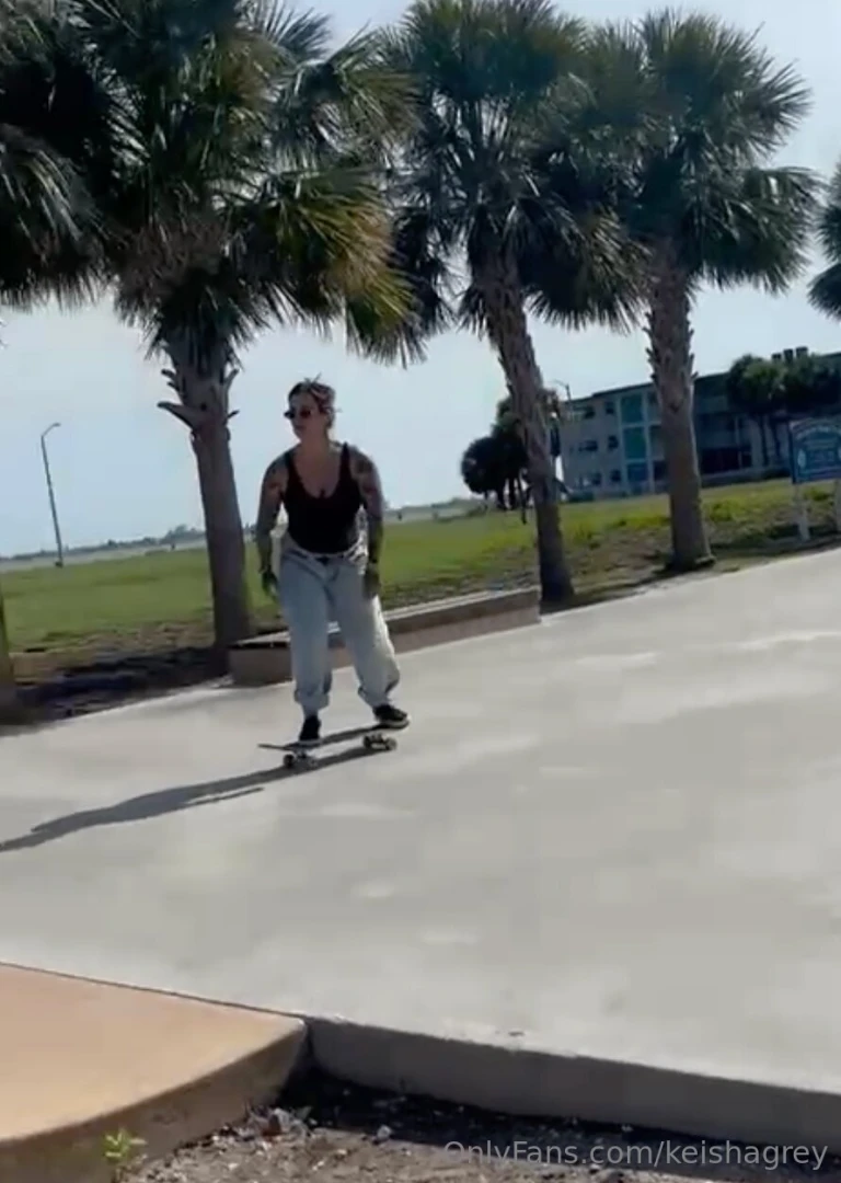 Had a chill skate sesh but the sand kept making me fall help me refuel 