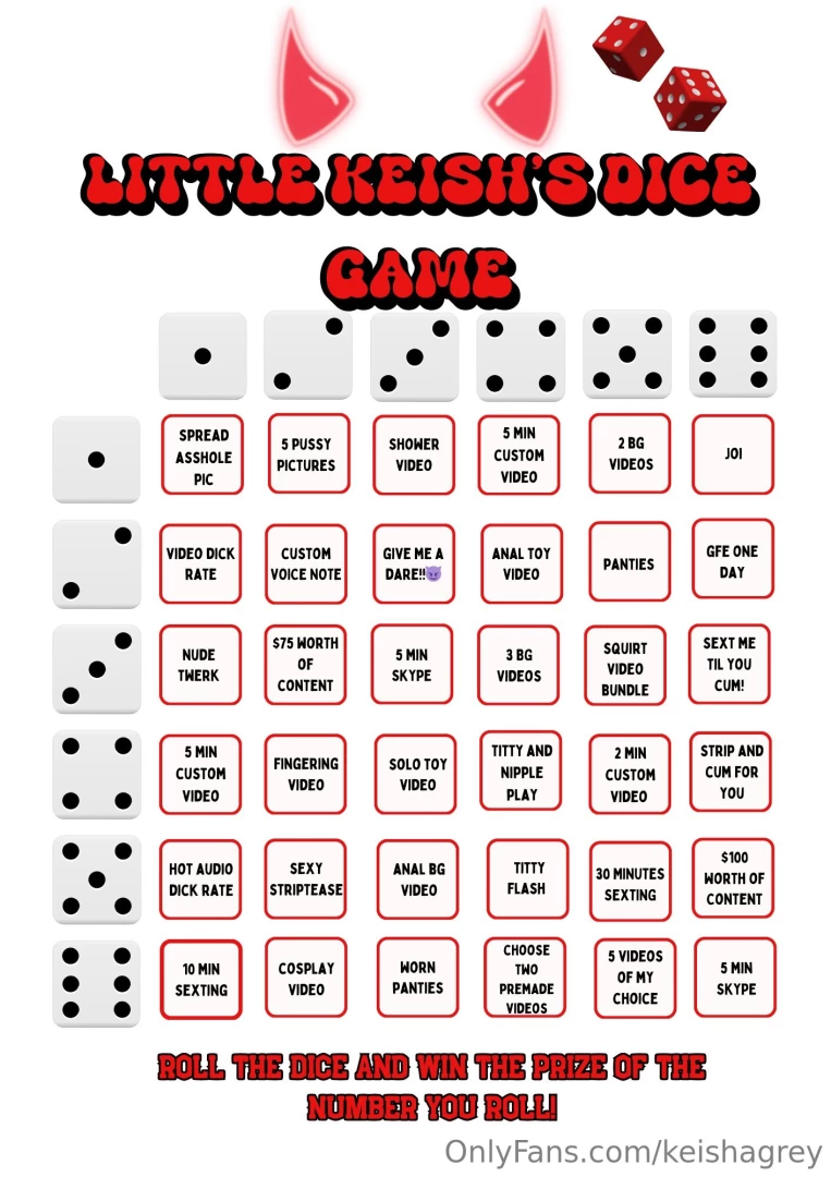 High and bored so i created little keish s dice game i put a lot of 