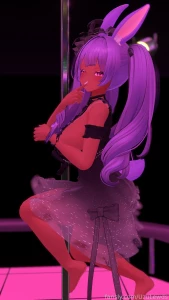 Pole bunny vtuber lewdtuber hentai dancing black bunnygirl sub brat