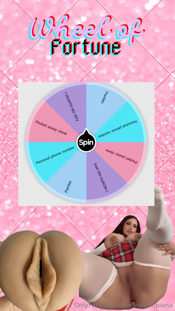 Xtinas wheel of fortune 2 spins per fan max you can win my pussy clone 