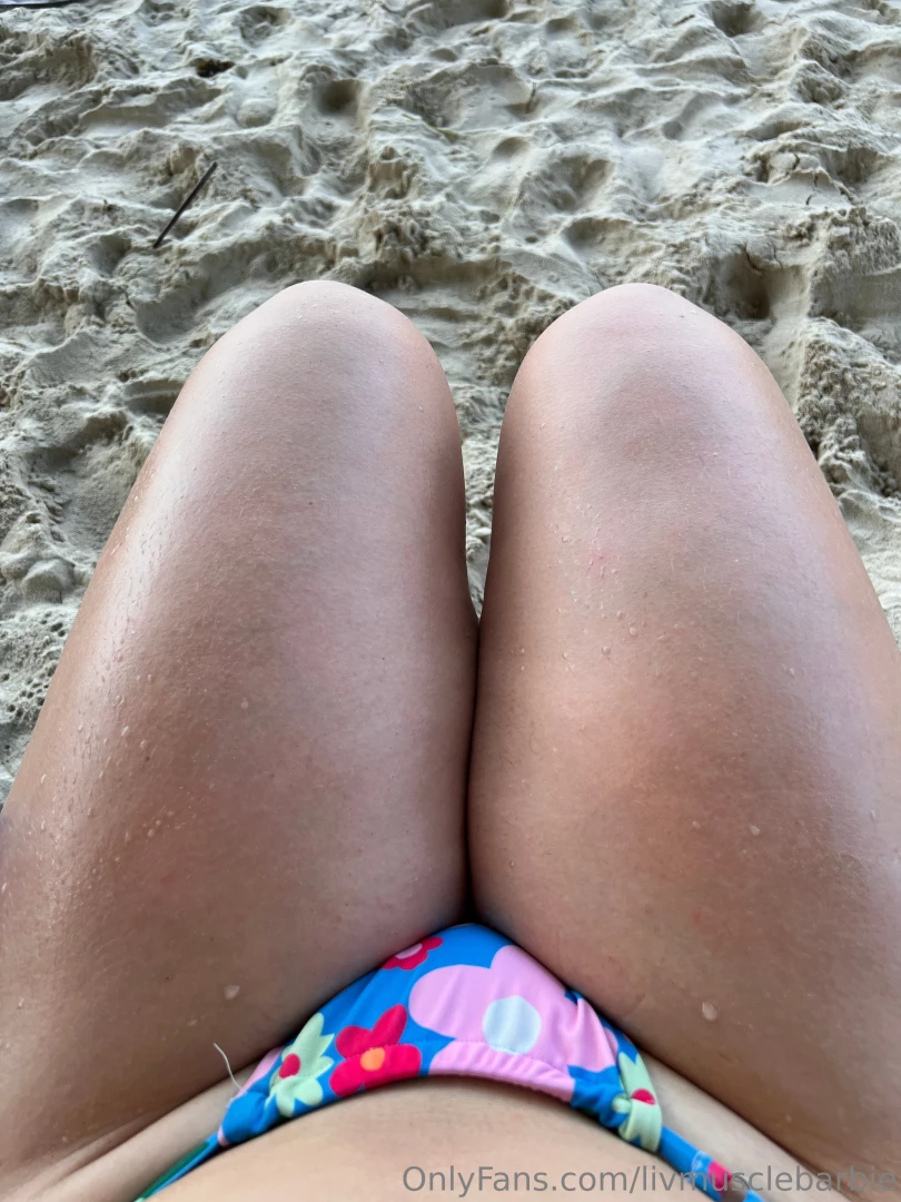 At the beach getting tanned 