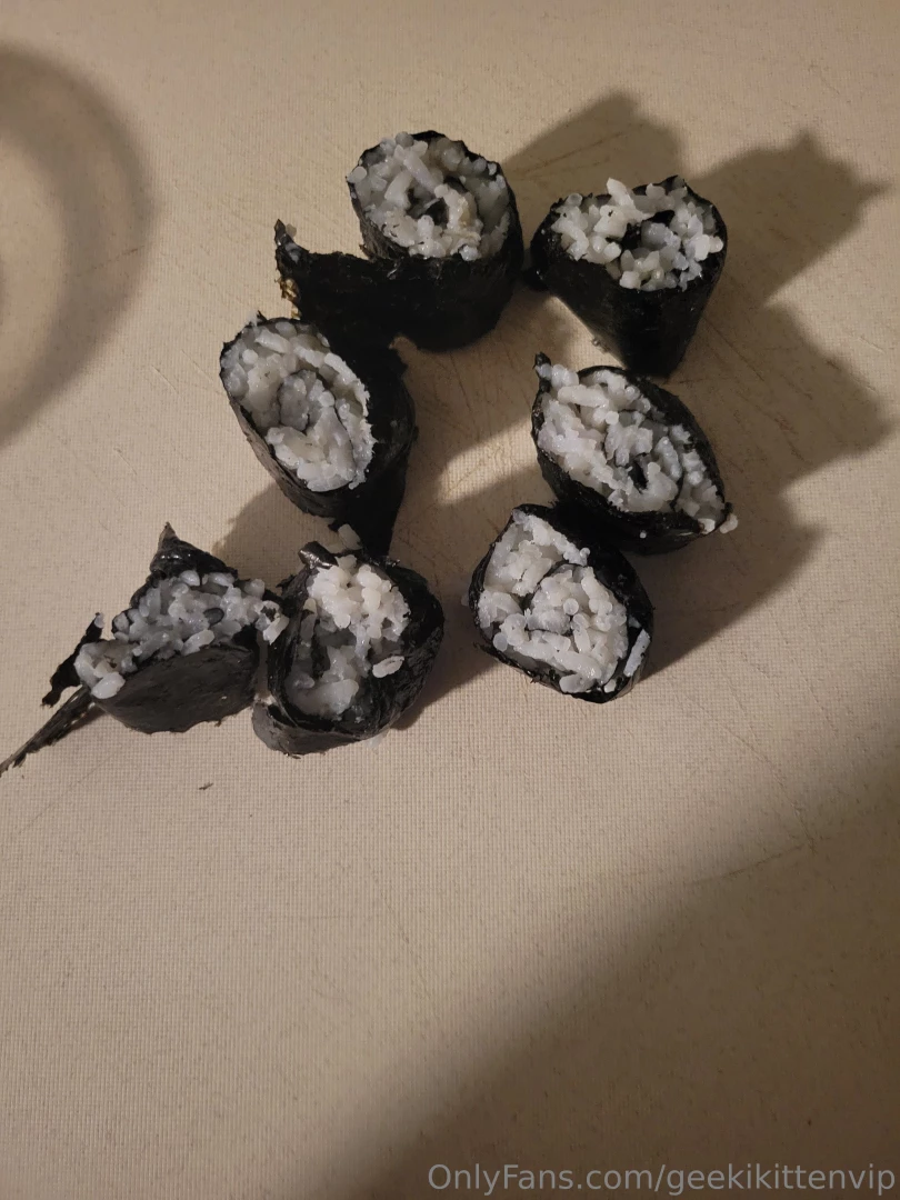 Been trying my hand at home making sushi rolls my first set were rice part 3 